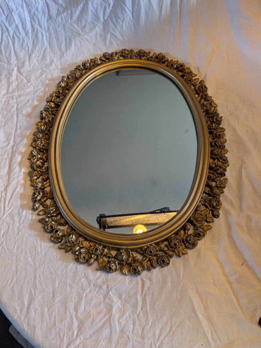 2/140$ Vintage Gold Floral Oval Wall Mirror